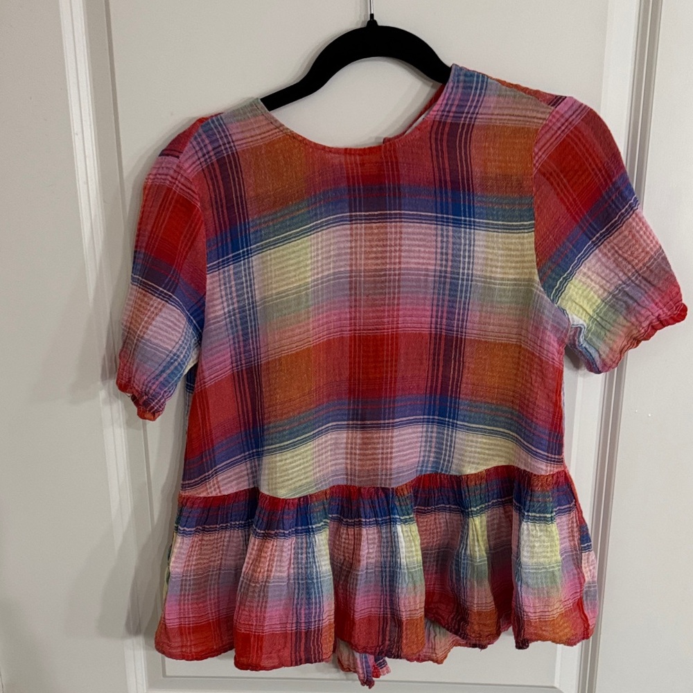 Zara Multicolor Plaid Blouse